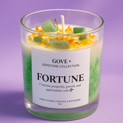 FORTUNE - Green Aventurine Gemstone Candle