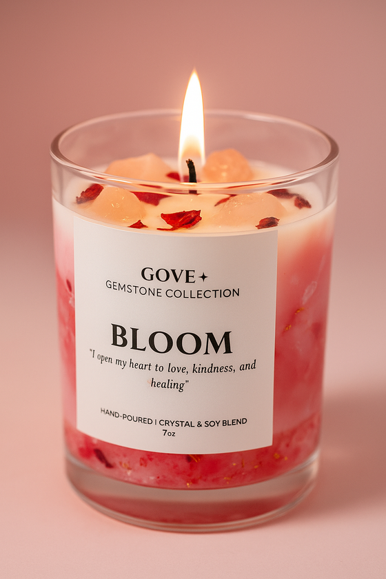 BLOOM - Rose Quartz Gemstone Candle