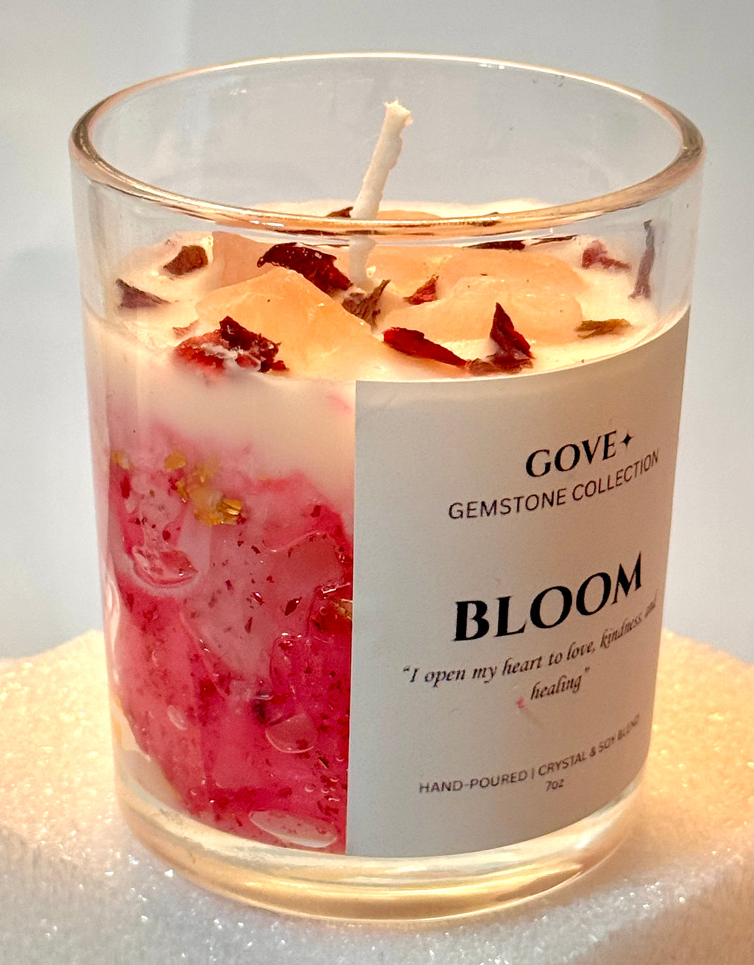 BLOOM - Rose Quartz Gemstone Candle