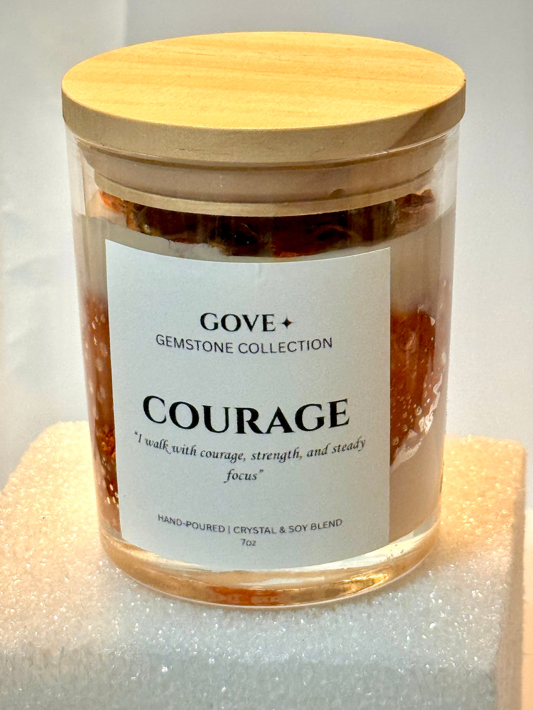 COURAGE - Tiger Eye Gemstone Candle