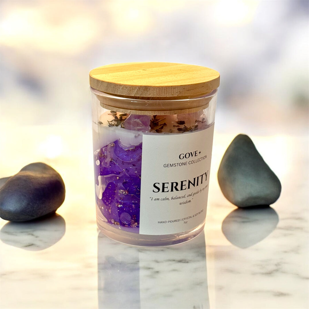 SERENITY - Amethyst Gemstone Candle