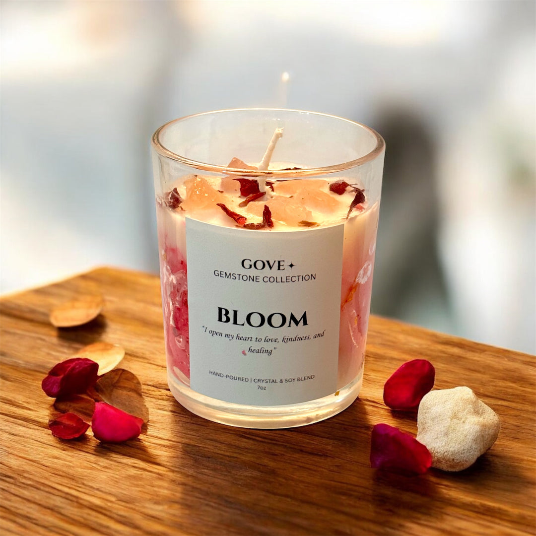 BLOOM - Rose Quartz Gemstone Candle