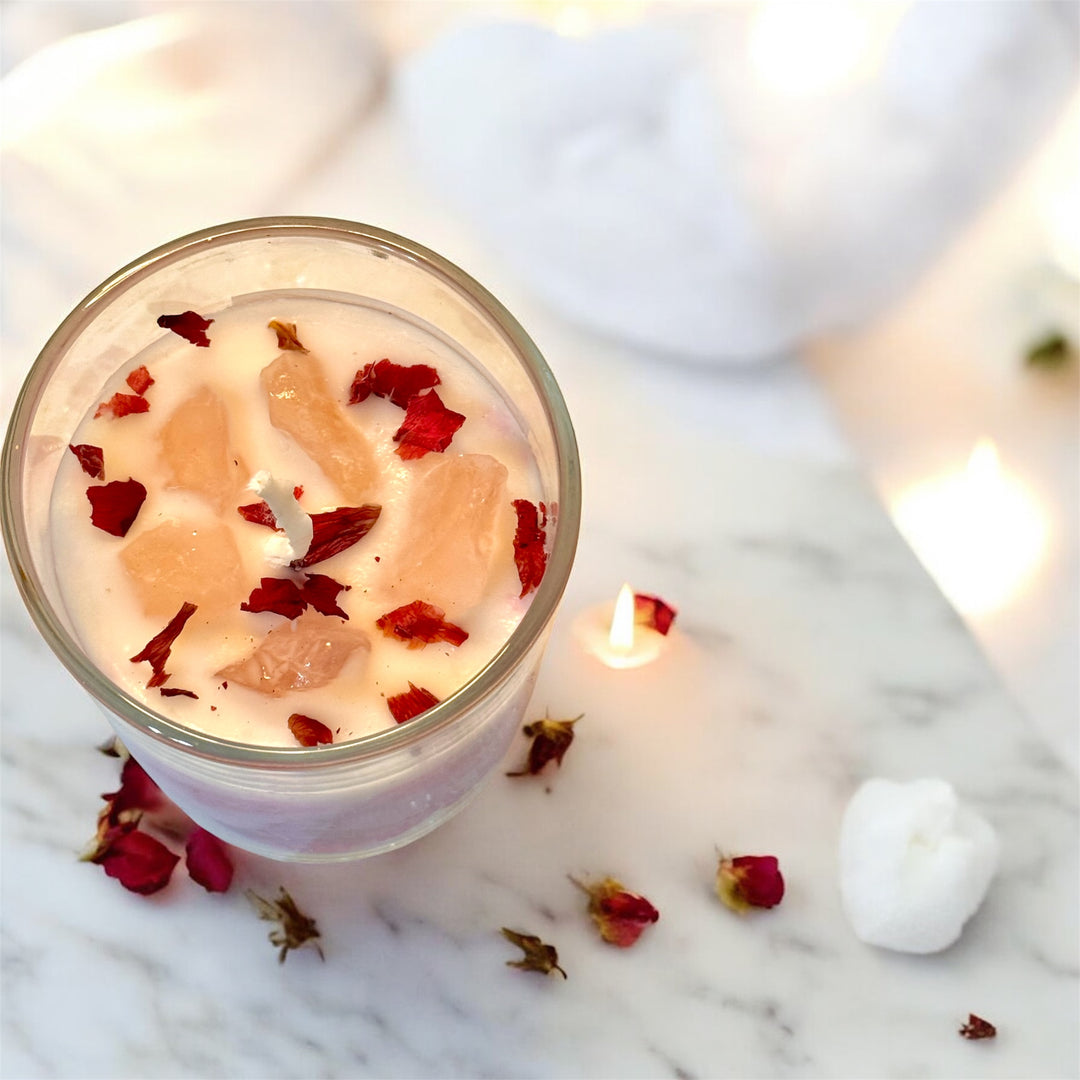 BLOOM - Rose Quartz Gemstone Candle