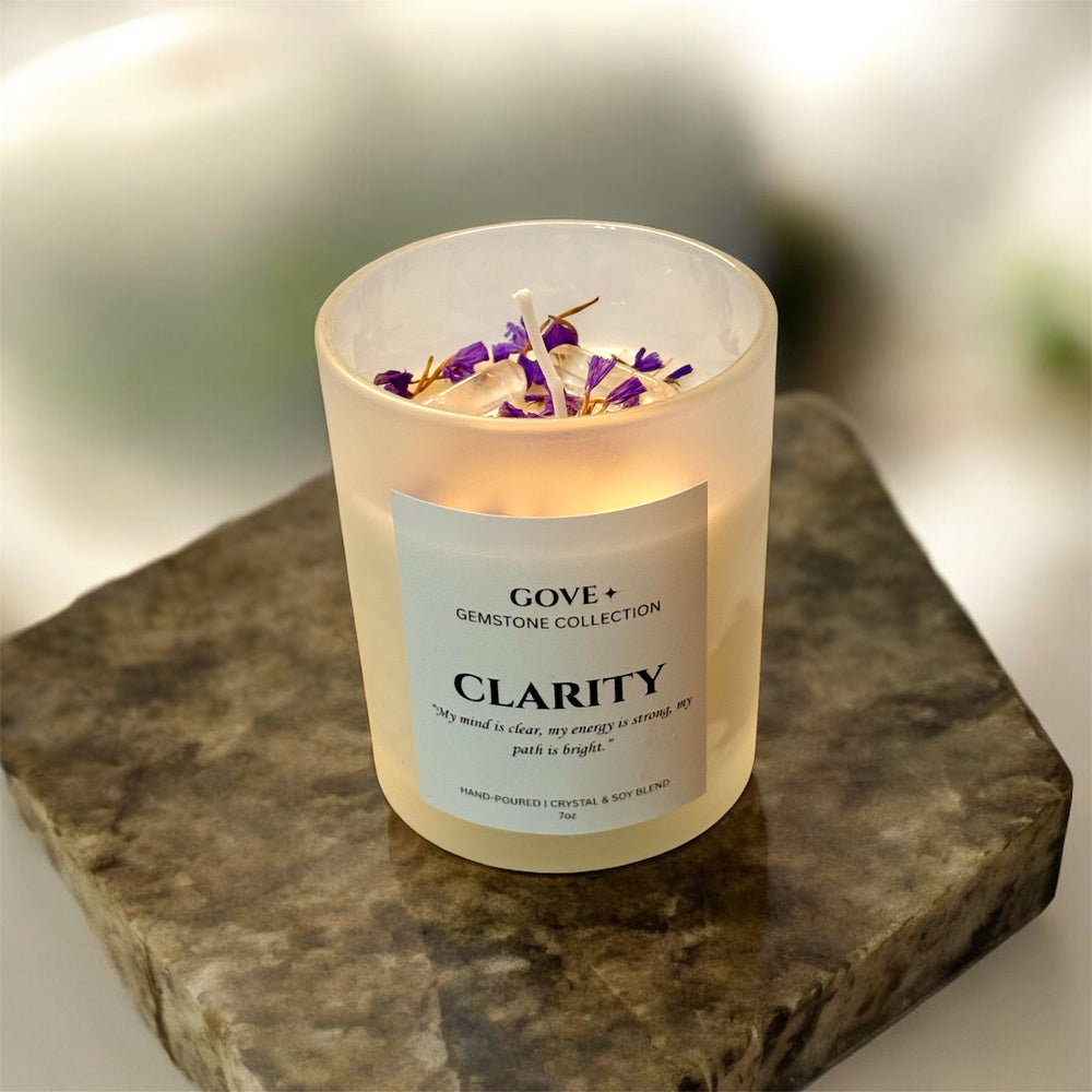 CLARITY - Clear Quartz Gemstone Candle