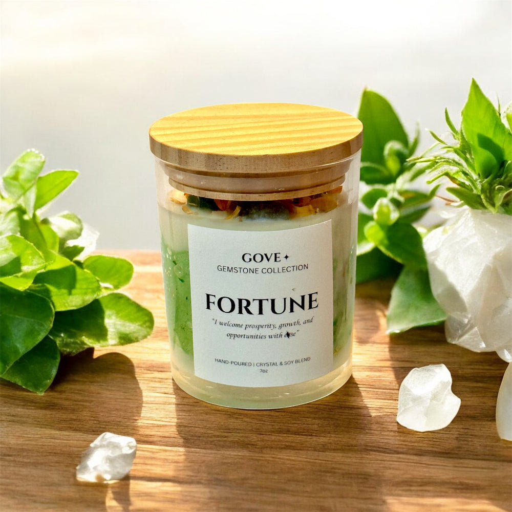 FORTUNE - Green Aventurine Gemstone Candle