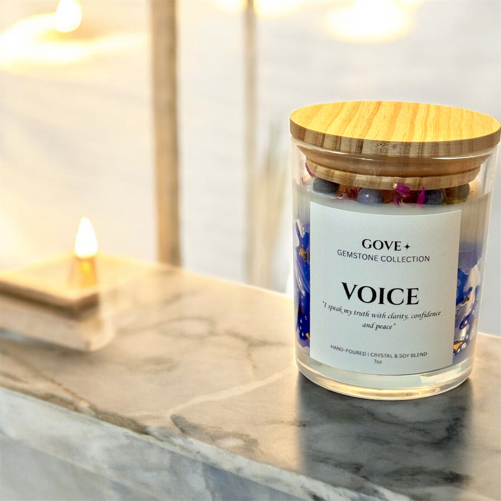 VOICE - Blue Aventurine Gemstone Candle